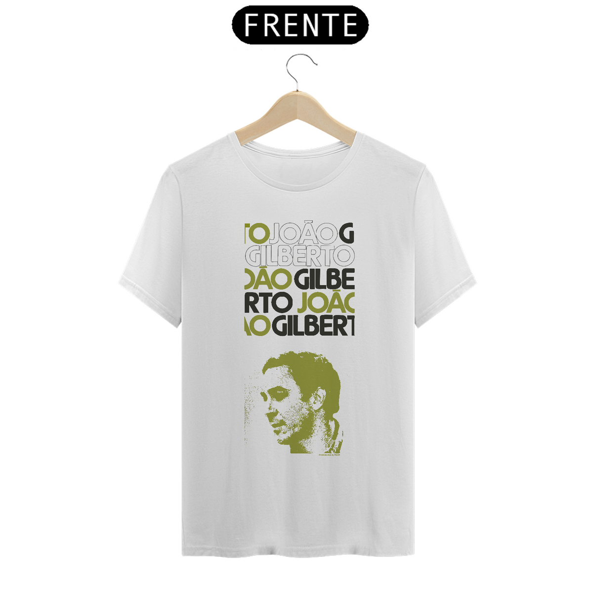 Nome do produto: Camiseta \'João Gilberto: álbum branco - 1973\'