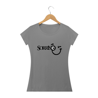 Nome do produtoCamiseta Babylook Sorriso Maroto (Estampa Preta)