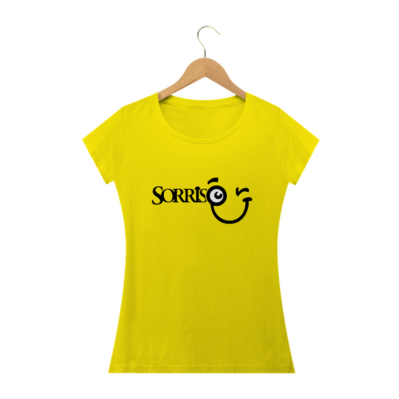 Camiseta Babylook Sorriso Maroto (Estampa Preta)