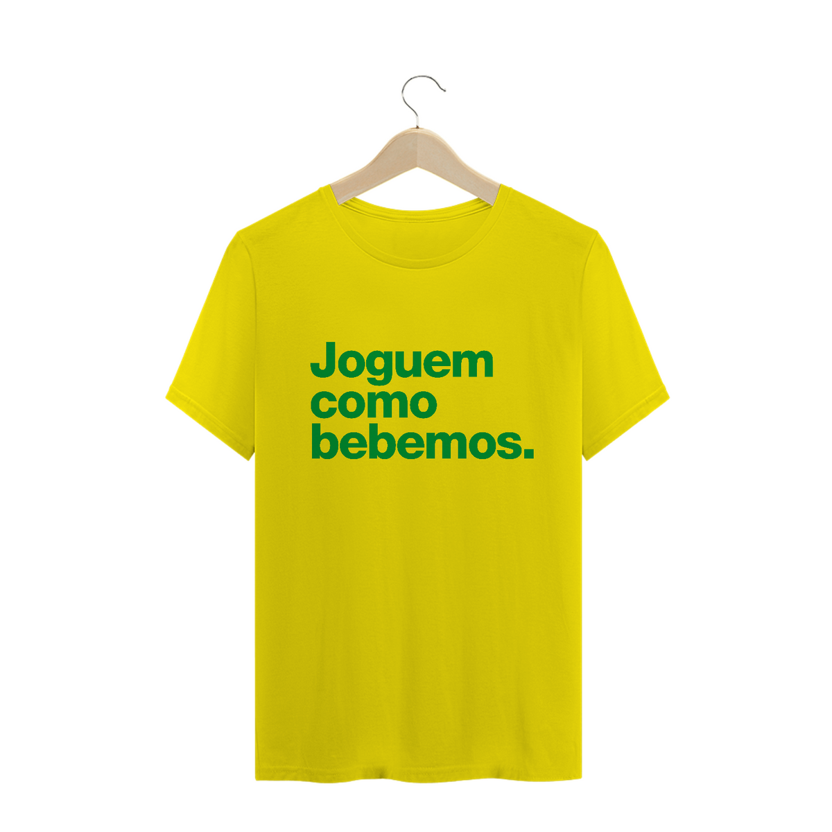 Nome do produto: Camiseta Brasil - Joguem como bebemos - Amarela