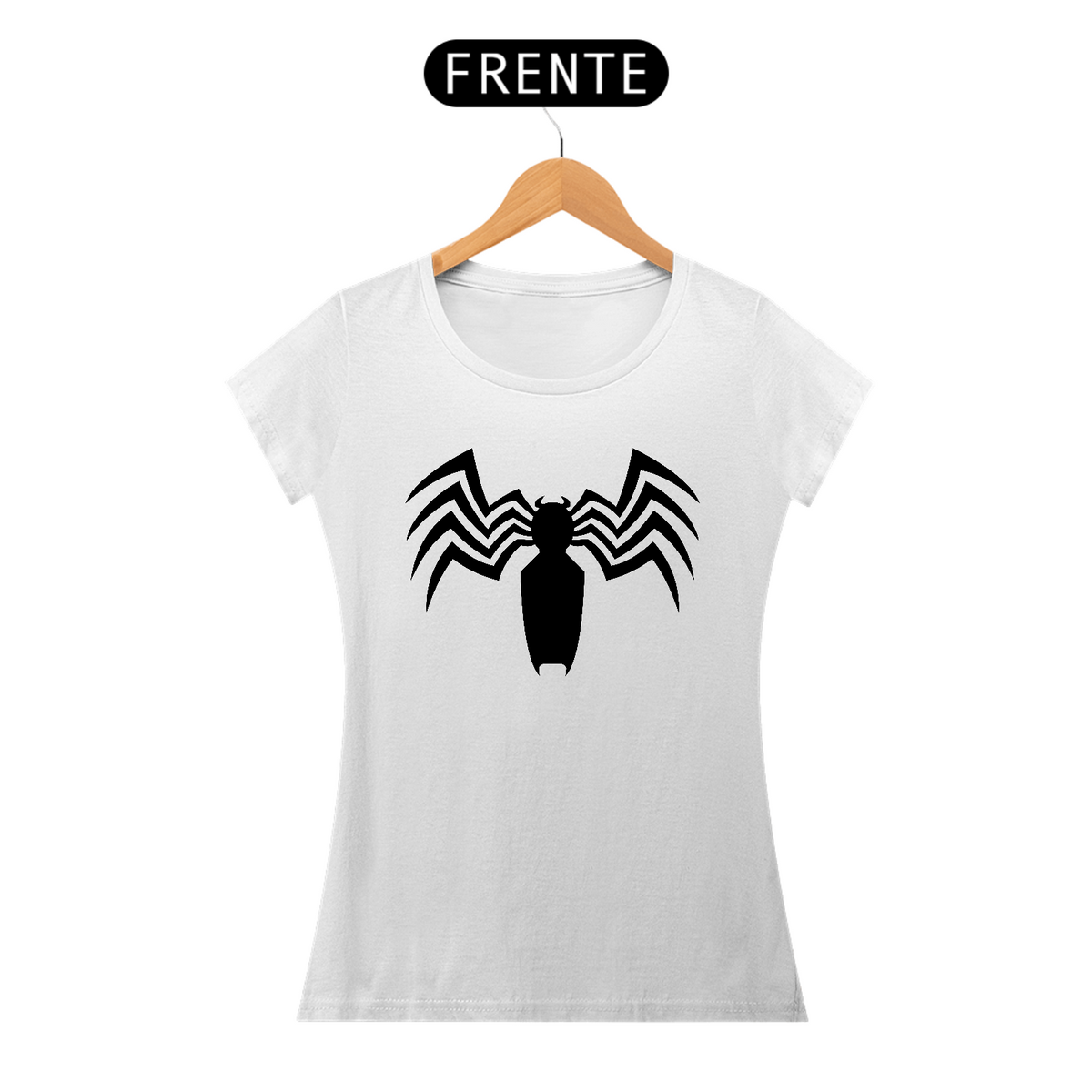 Nome do produto: Camiseta Feminina Babylong - Venom (Estampa Preta)