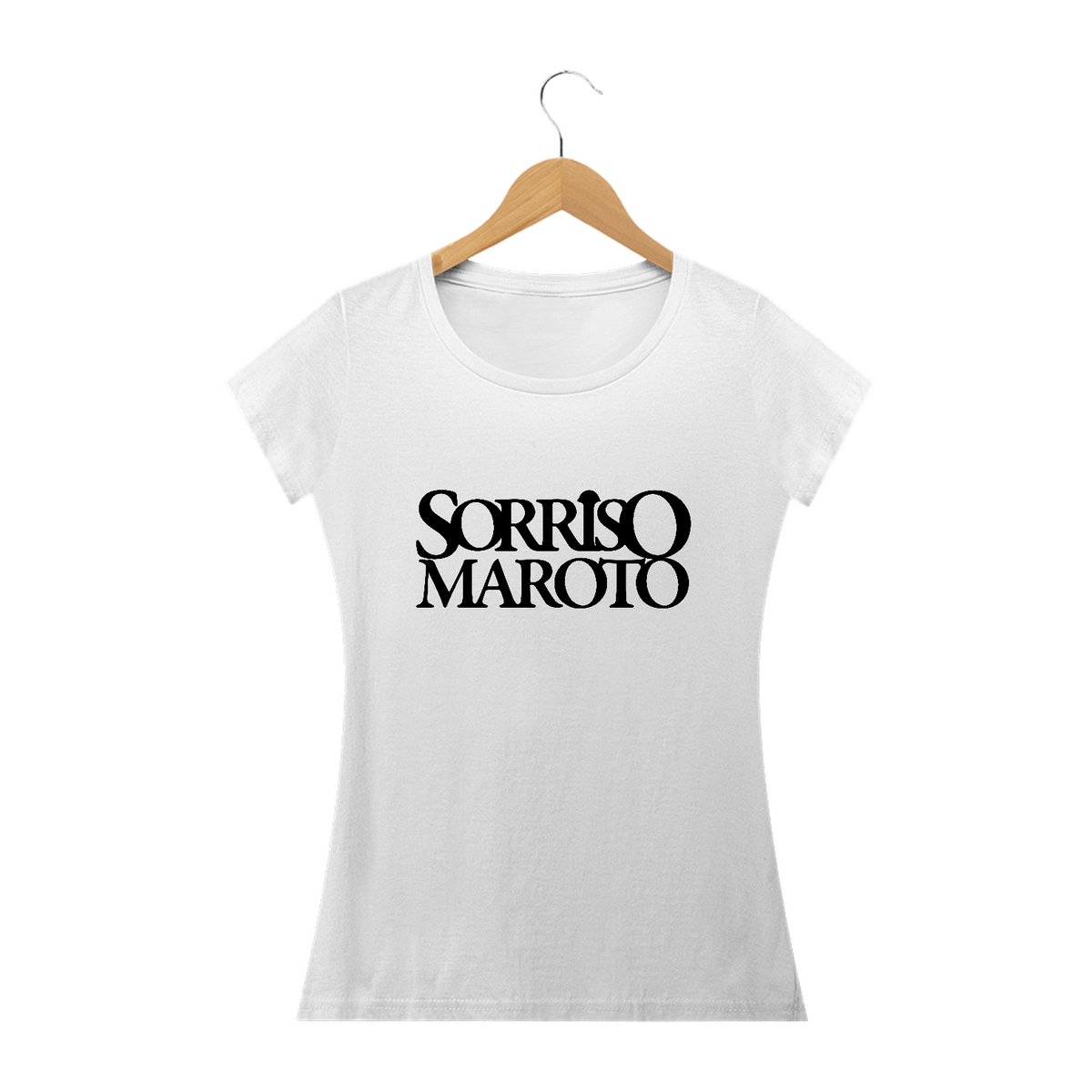 Nome do produto: Camiseta Babylook Sorriso Maroto 2023 (Estampa Preta)