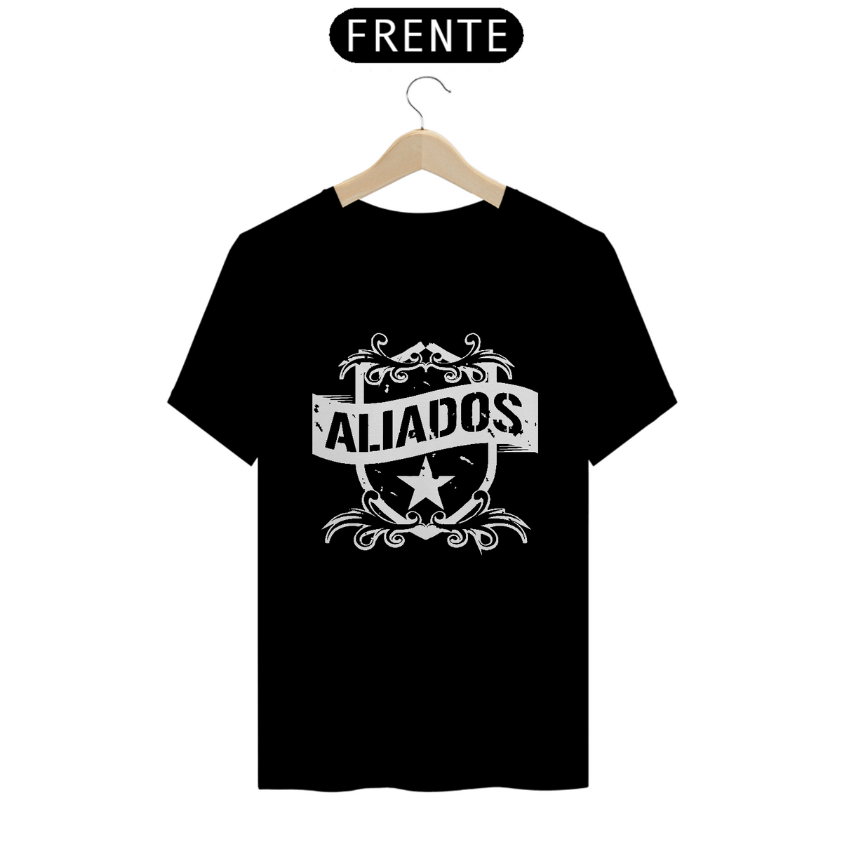 Nome do produto: Camiseta Banda Aliados - Estampa Branca