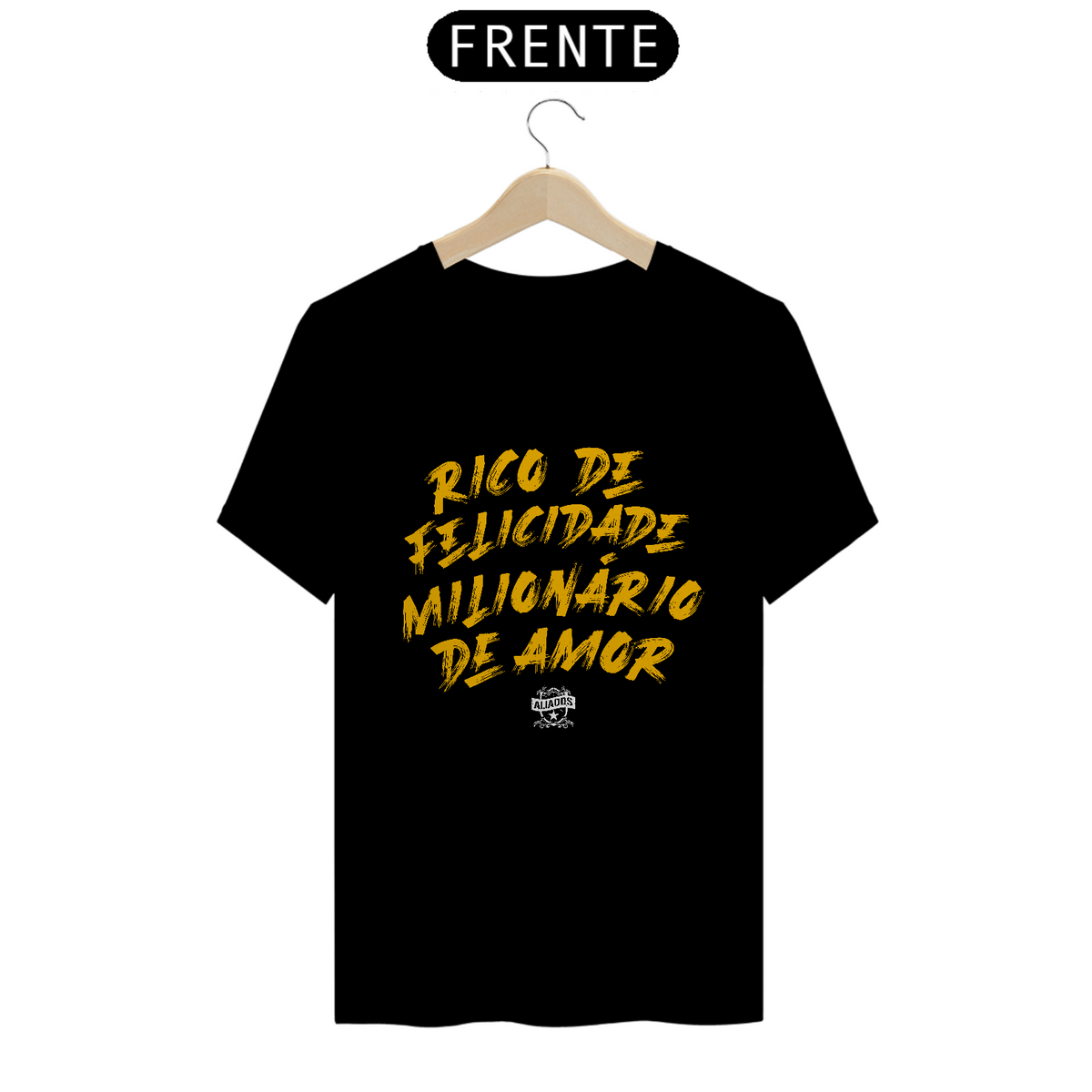 Nome do produto: Camiseta Aliados - Rico de Felicidade