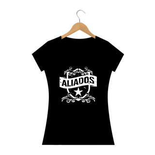 Camiseta Babylook Banda Aliados - Estampa Branca