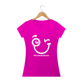 Nome do produtoCamiseta Babylook Sorriso Maroto Hashtag (Estampa Branca)