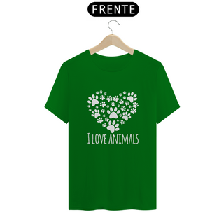 Nome do produtoCamiseta - I Love Animals (Eu Amo Animais/Pet)