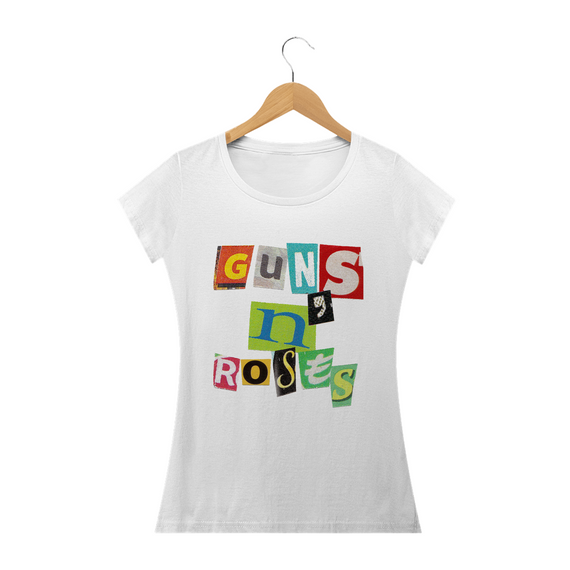 Camisa Guns N' Roses - Baby Look - Cutout
