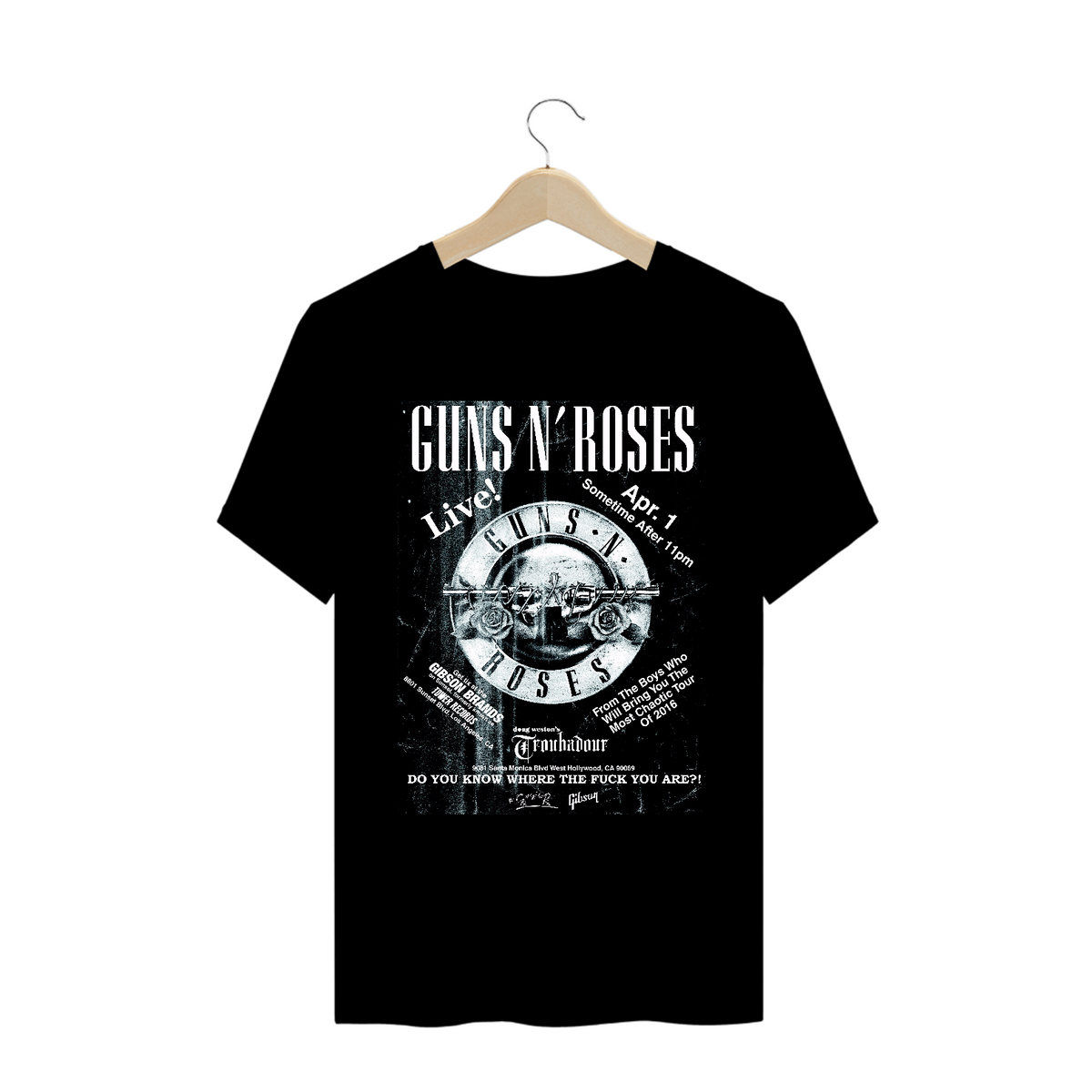 Nome do produto: Camisa - Guns N\' Roses - April Fools (Show de Reunião Axl + Slash + Duff)