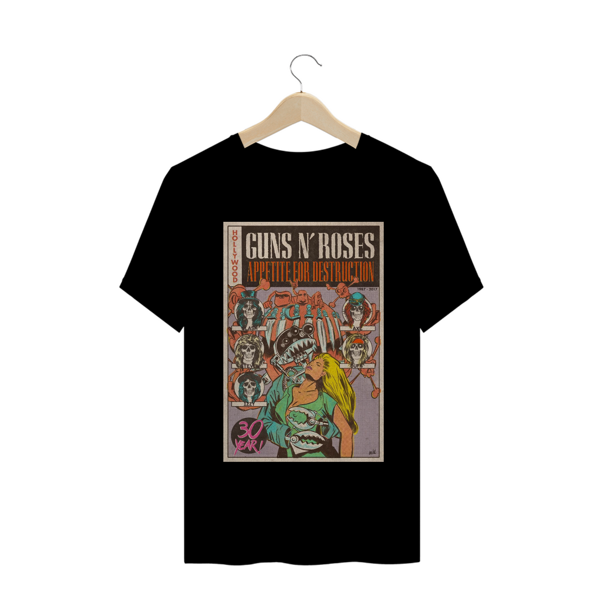 Nome do produto: Camisa Guns N\' Roses - Appetite For Destruction - Poster Raro