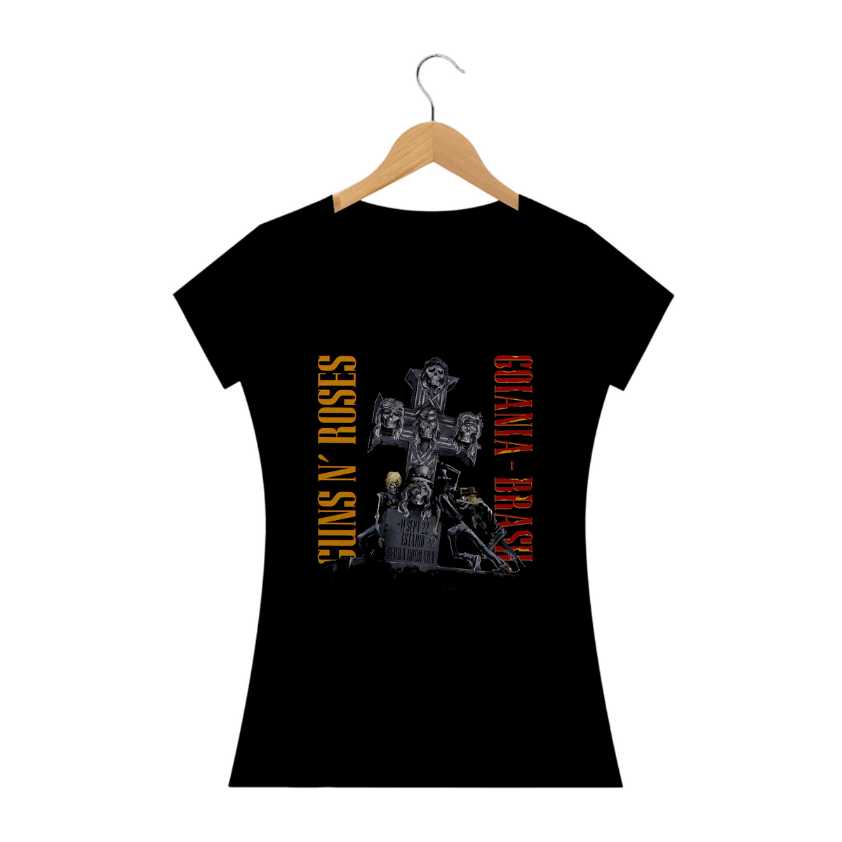 Nome do produto: Camisa Guns N\' Roses - Baby Look - Goiania 2022