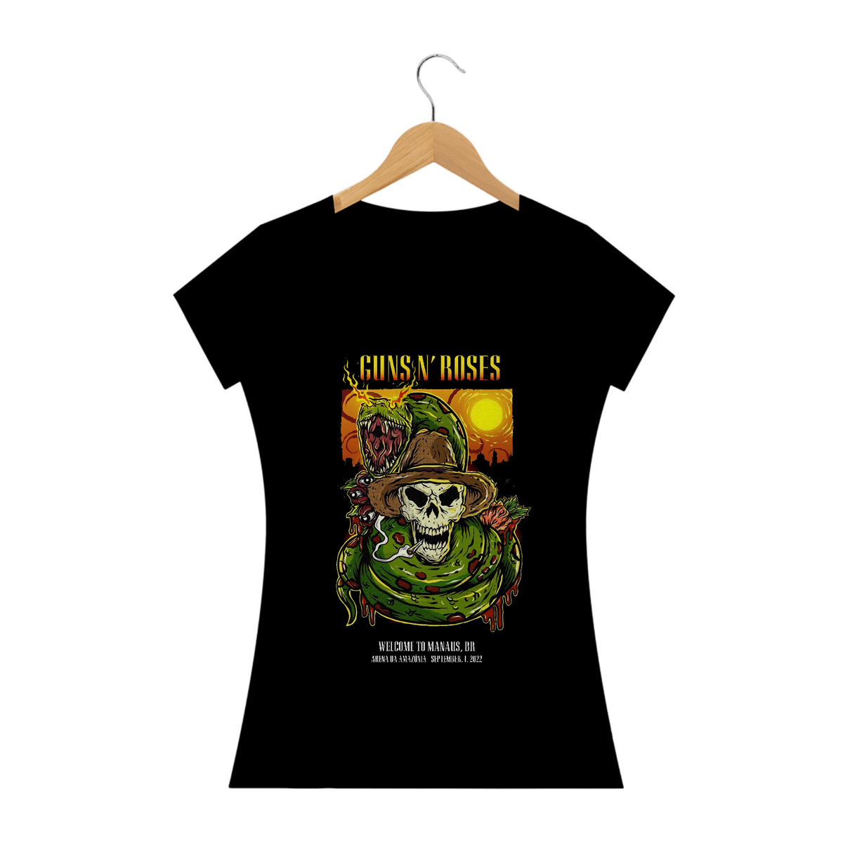 Nome do produto: Camisa Guns N\' Roses - Baby Look - Manaus 2022