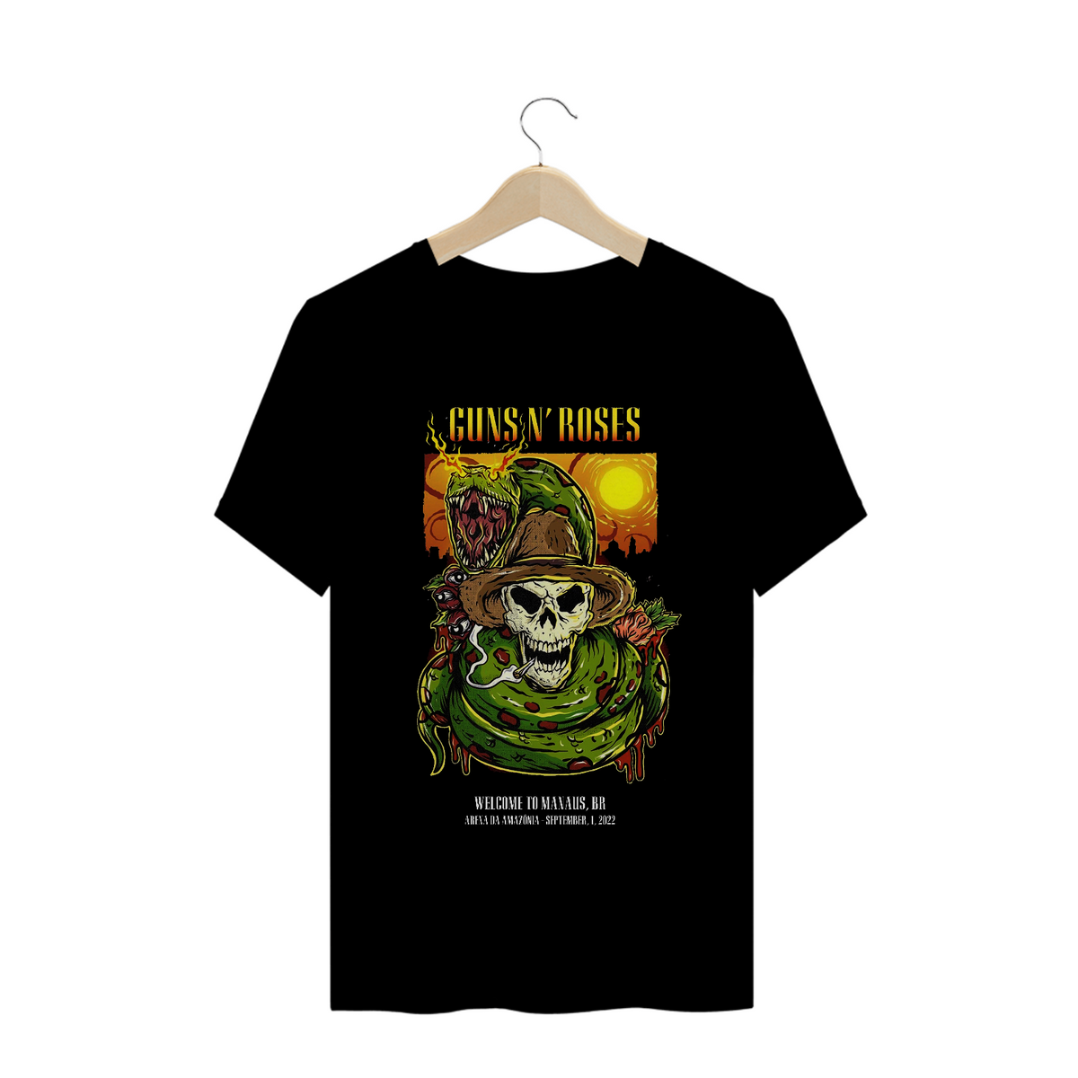 Nome do produto: Camisa Guns N\' Roses - Poster Manaus 2022