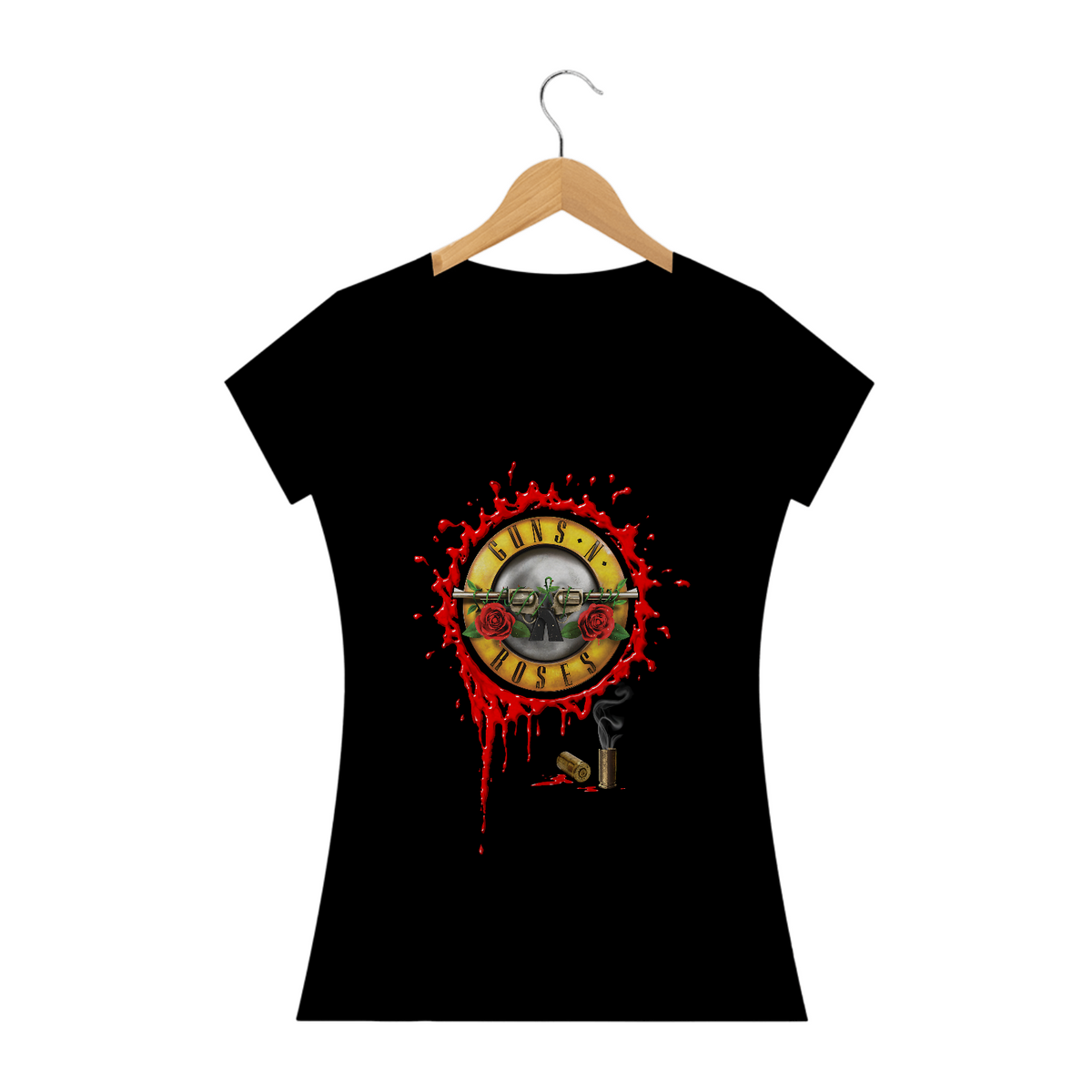 Nome do produto: Camisa Guns N\' Roses - Baby Look - Bullet com Sangue