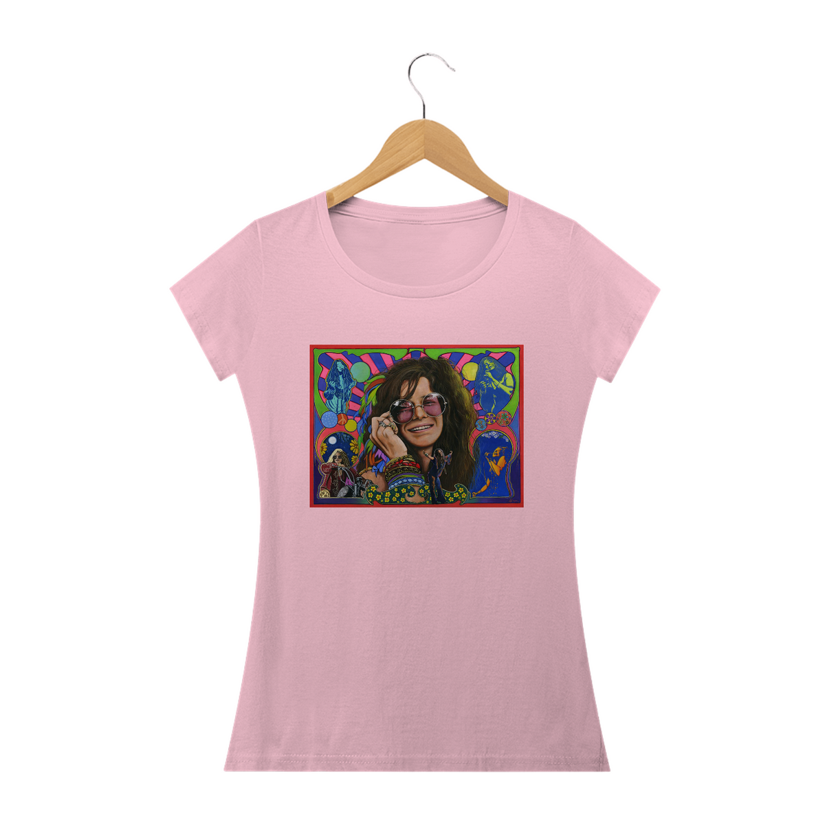 Nome do produto: Camisa Janis Joplin -  Hippie - Baby Long