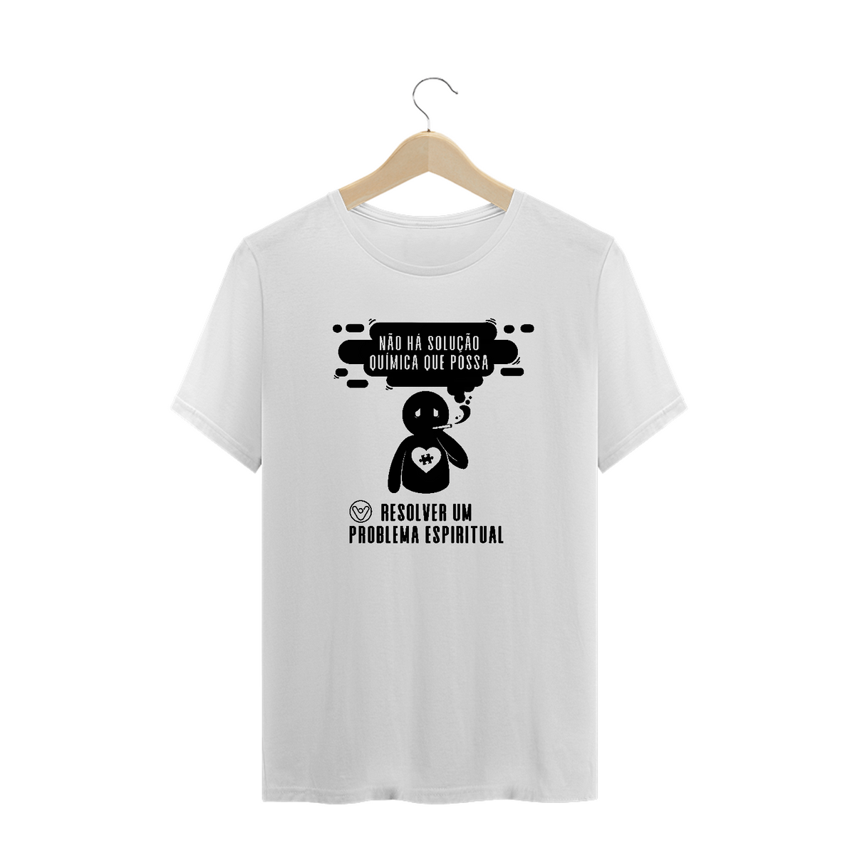Nome do produto: Camiseta Plus Size Problema espiritual - Vida Sem Droga - Branca