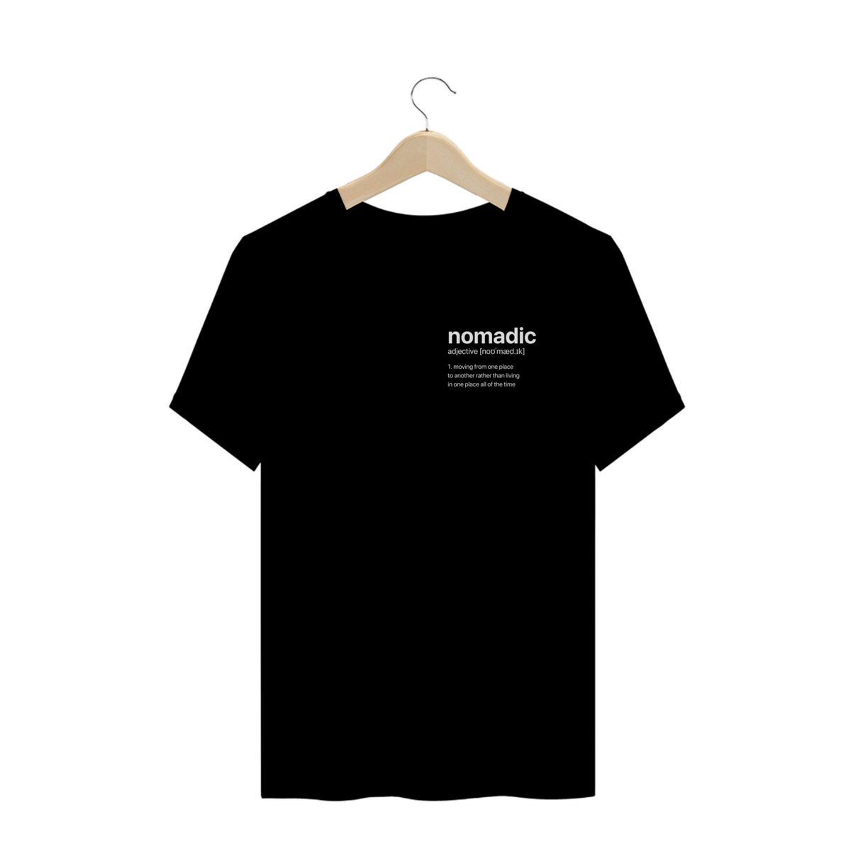 Nome do produto: Camiseta Premium Preta - Nomadic Dicionário