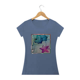 Nome do produtoCamiseta Baby Long Estrela Aquarela