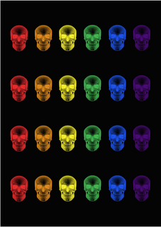 Poster Caveira Neon Colorida