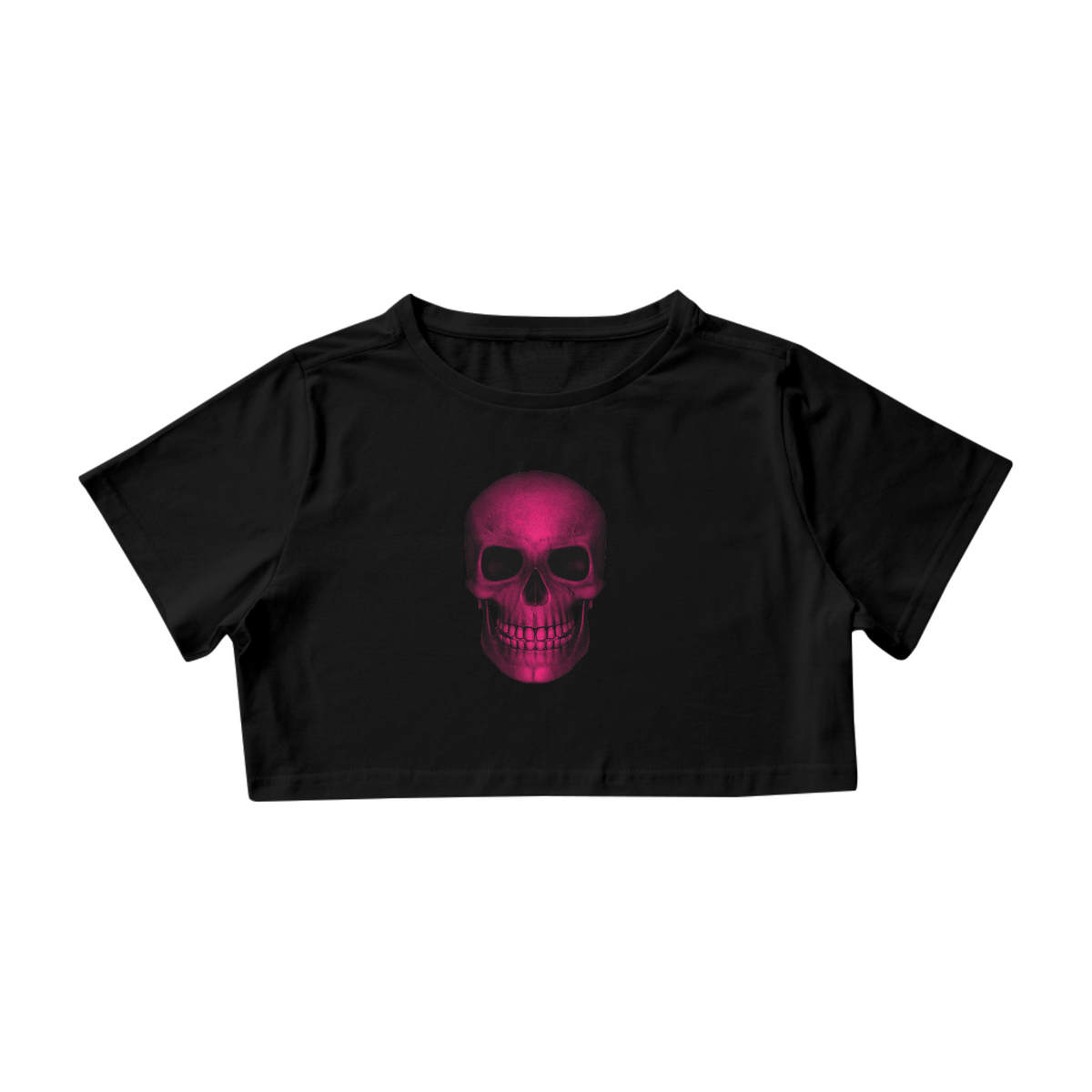 Nome do produto: Camiseta Cropped Pink Caveira