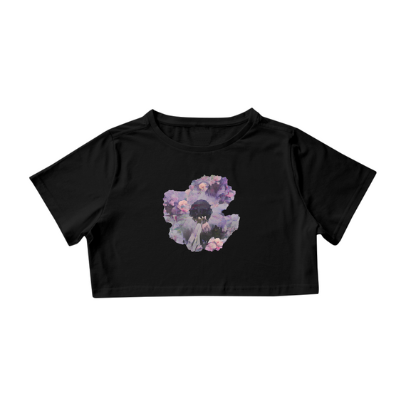 Camiseta Cropped Flor Fantasia