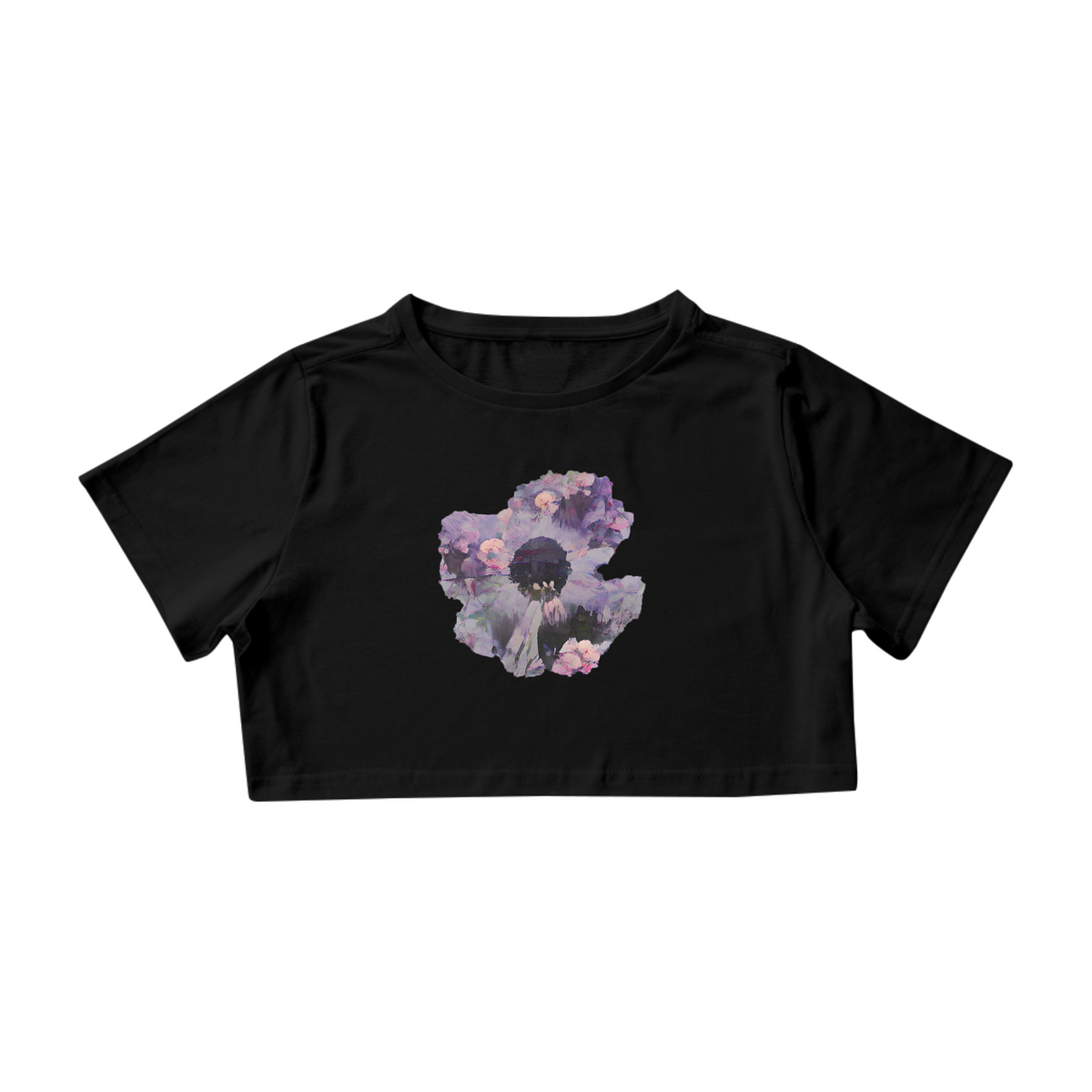 Nome do produto: Camiseta Cropped Flor Fantasia