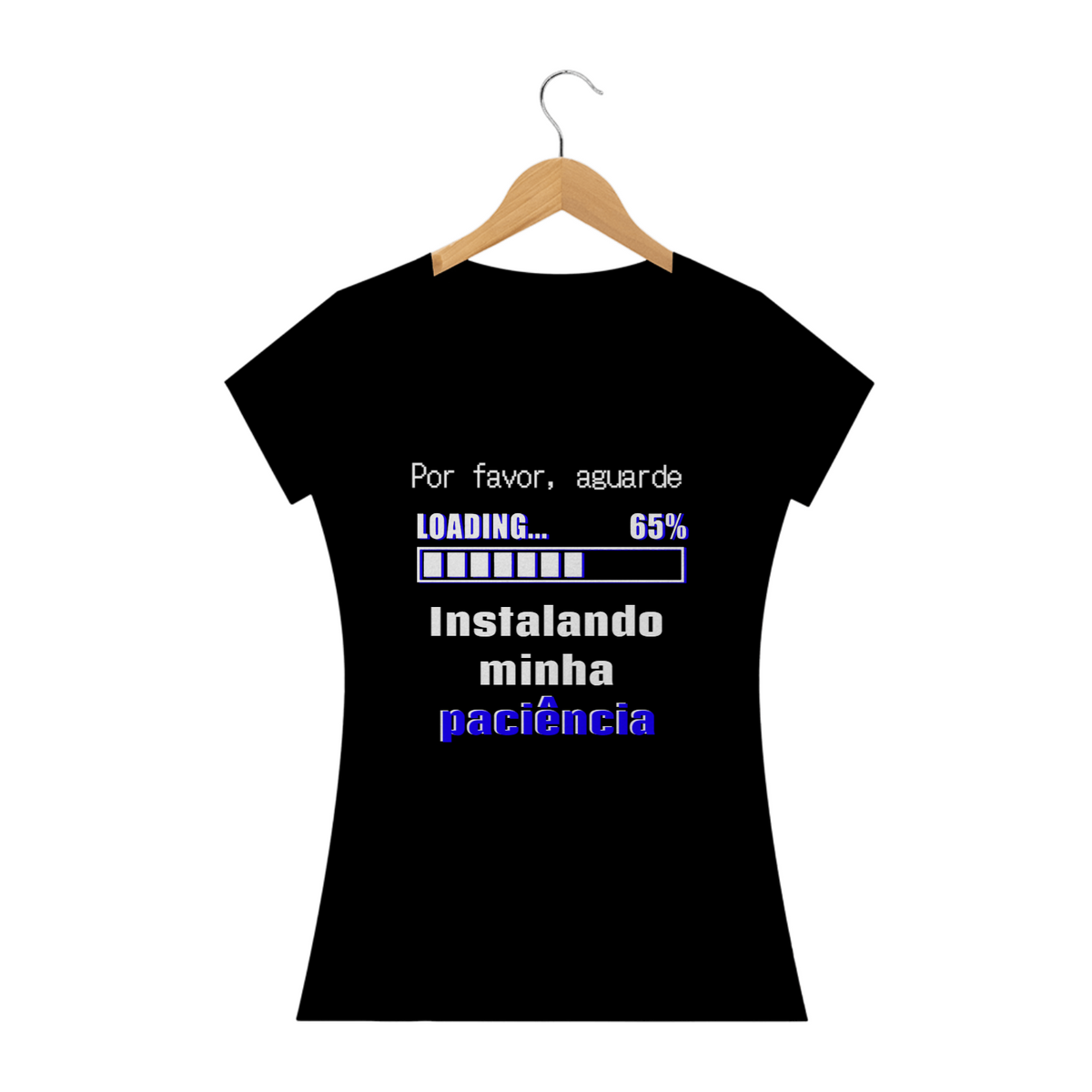 Nome do produto: T-shirt Feminina Preta e Colorida (letra azul) \