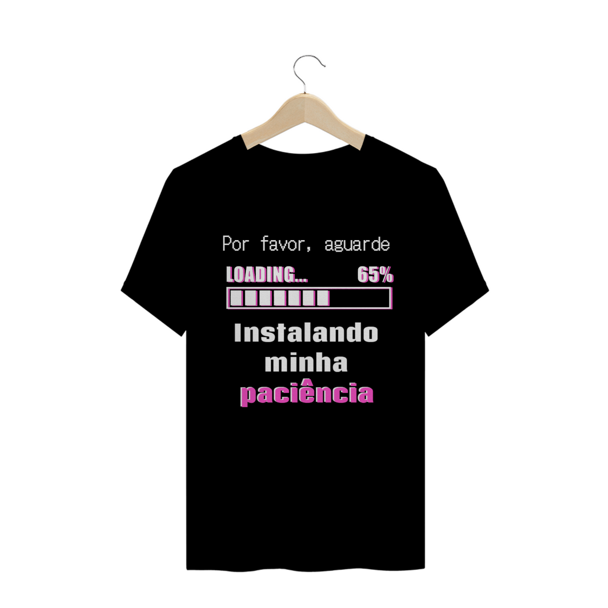 Nome do produto: T-shirt Masculina Preta e Colorida (letra rosa) \