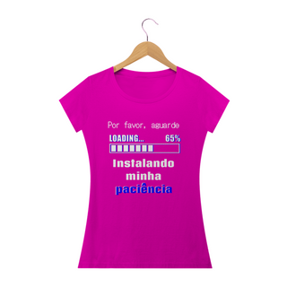 Nome do produtoT-shirt Feminina Preta e Colorida (letra azul) 