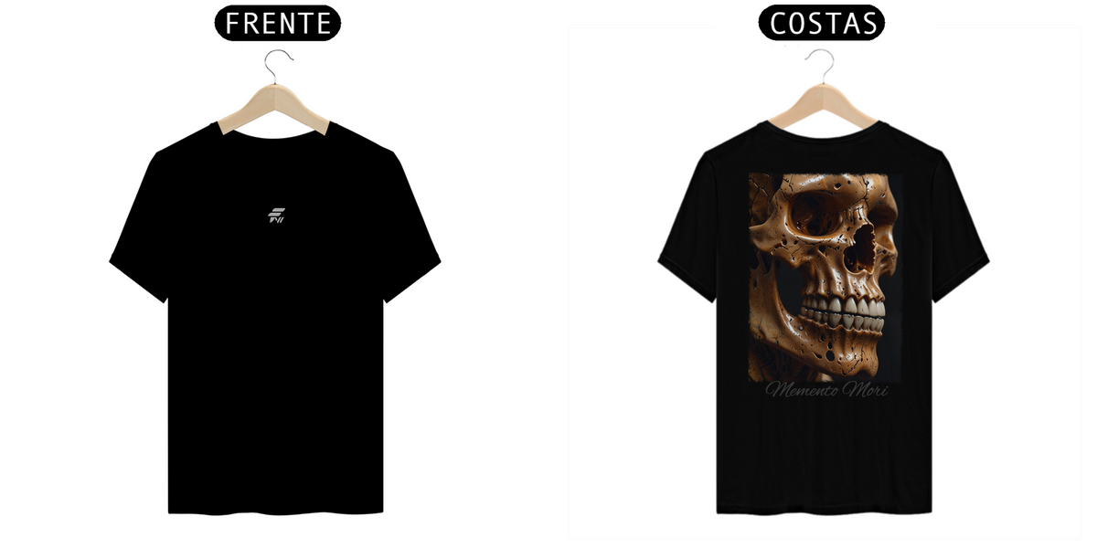 Nome do produto: Camiseta Algodão Prime Caveira Memento Mori