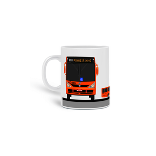 Nome do produtoCANECA DESENHO DE ÔNIBUS BIARTICULADO CIDADE DE CURITIBA CAIO MILLENNIUM 