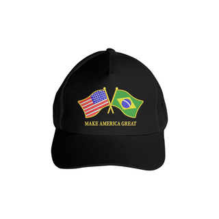 Boné bandeiras Brasil e Estados Unidos 