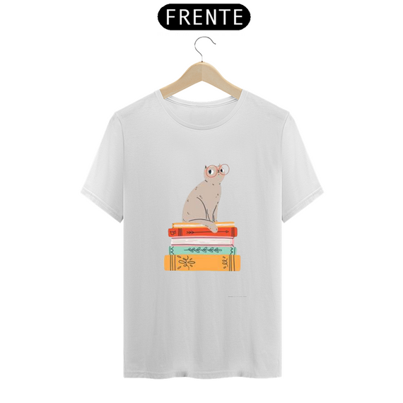 T Shirt Unissex Cats and Books