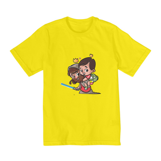 Nome do produtoT-shirt Infantil (2 a 8 anos) - Jesus com espada e Menino