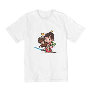 Nome do produtoT-shirt Infantil (2 a 8 anos) - Jesus com espada e Menino