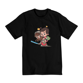 Nome do produtoT-shirt Infantil (10 a 14 anos) - Jesus com espada e Menino