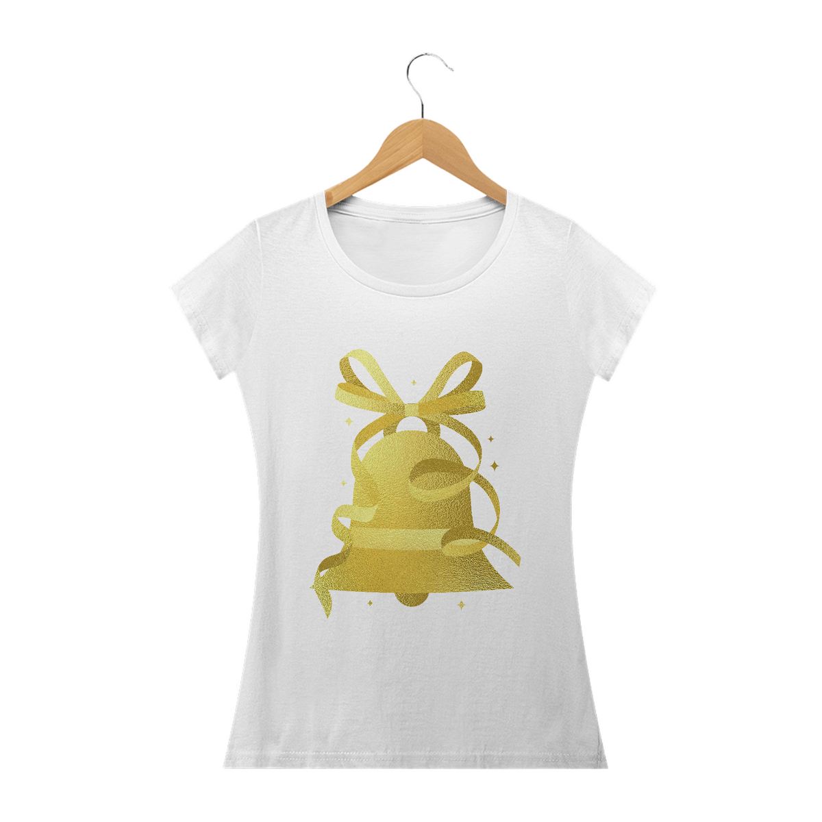 Nome do produto: Camiseta baby look Símbolo Sino Dourado