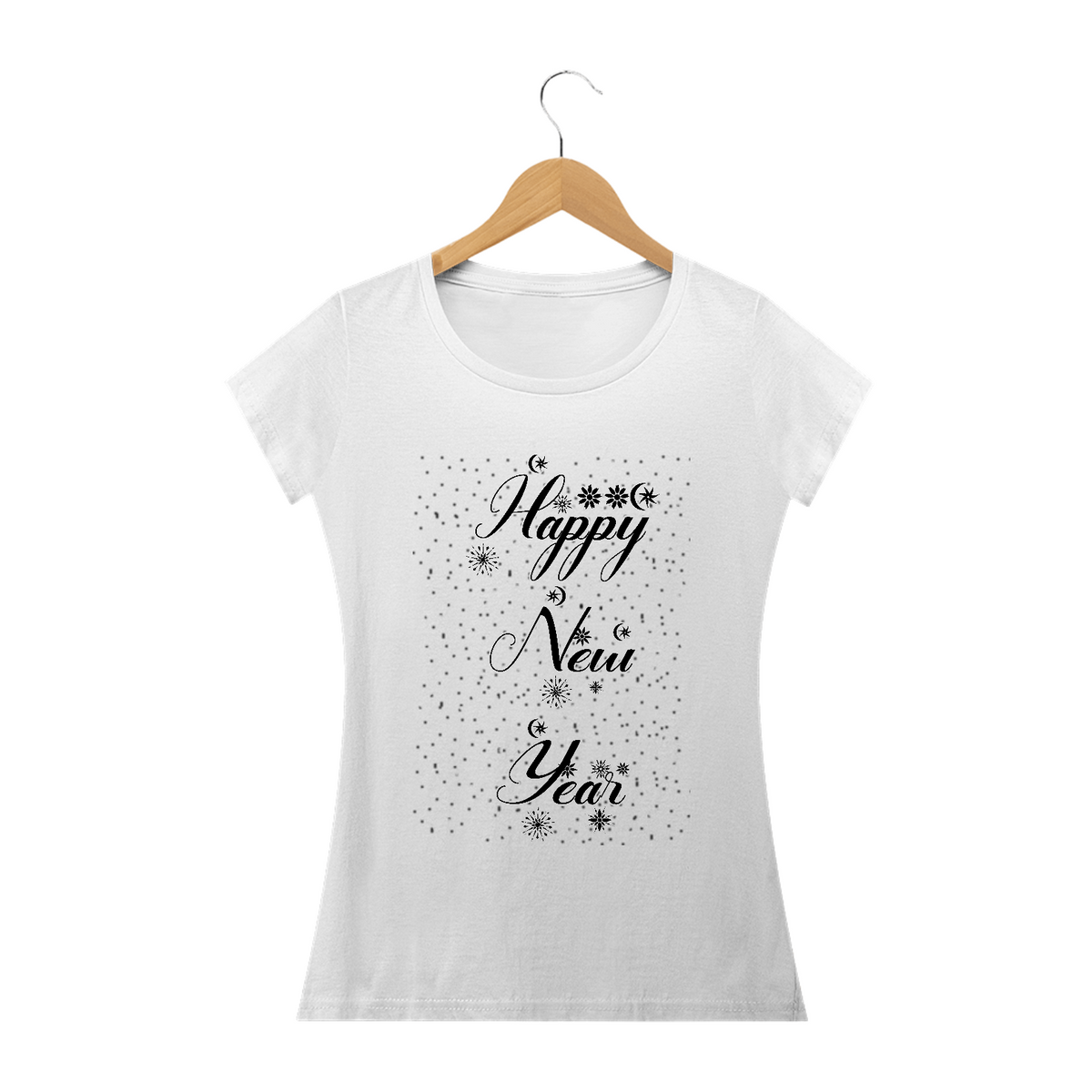 Nome do produto: Camiseta baby look Frase Happy New Year