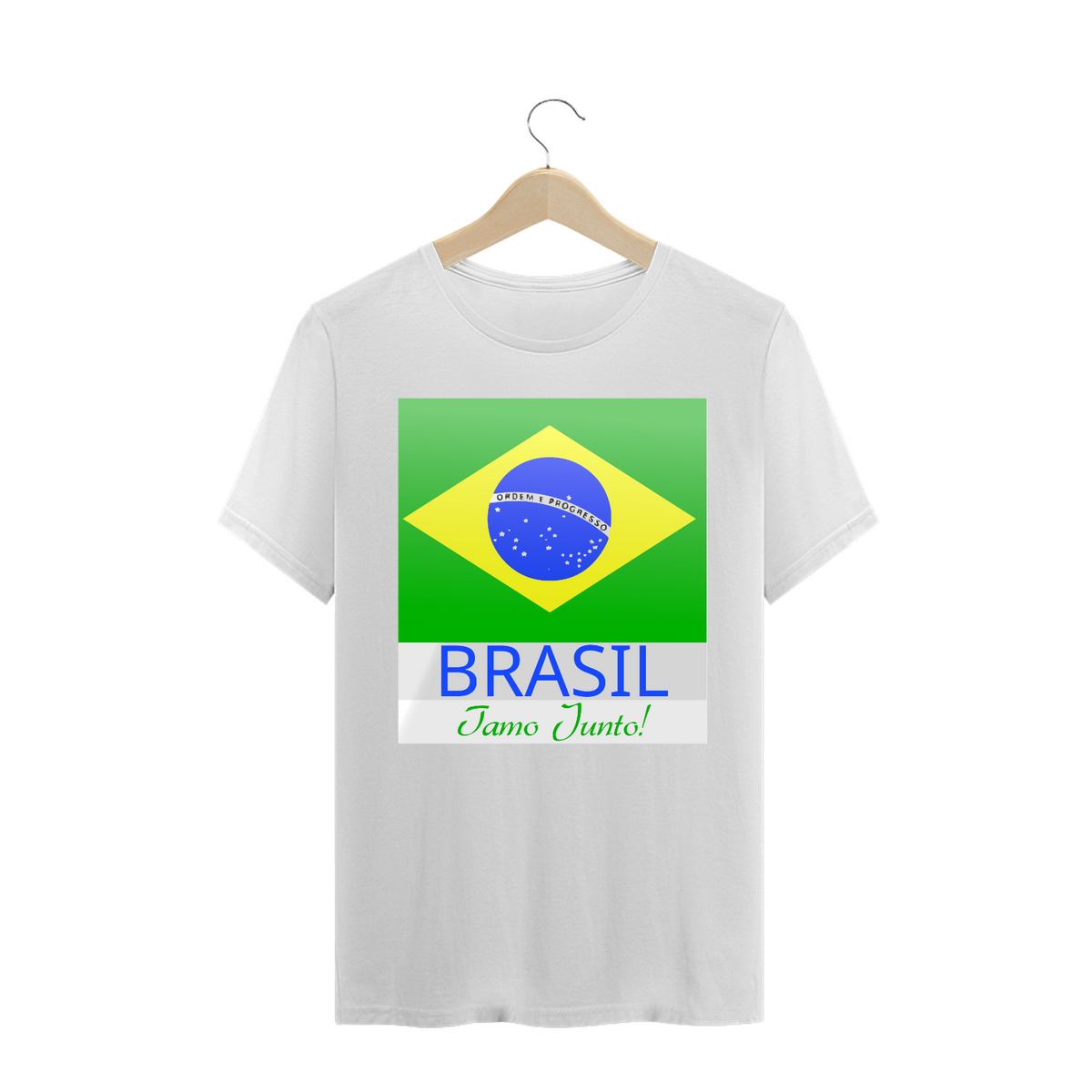 Nome do produto: Camiseta Frase Brasil Tamo Junto