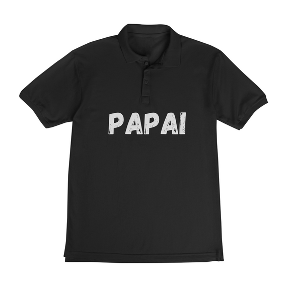 Camisa polo Do Papai masculina Letra branca