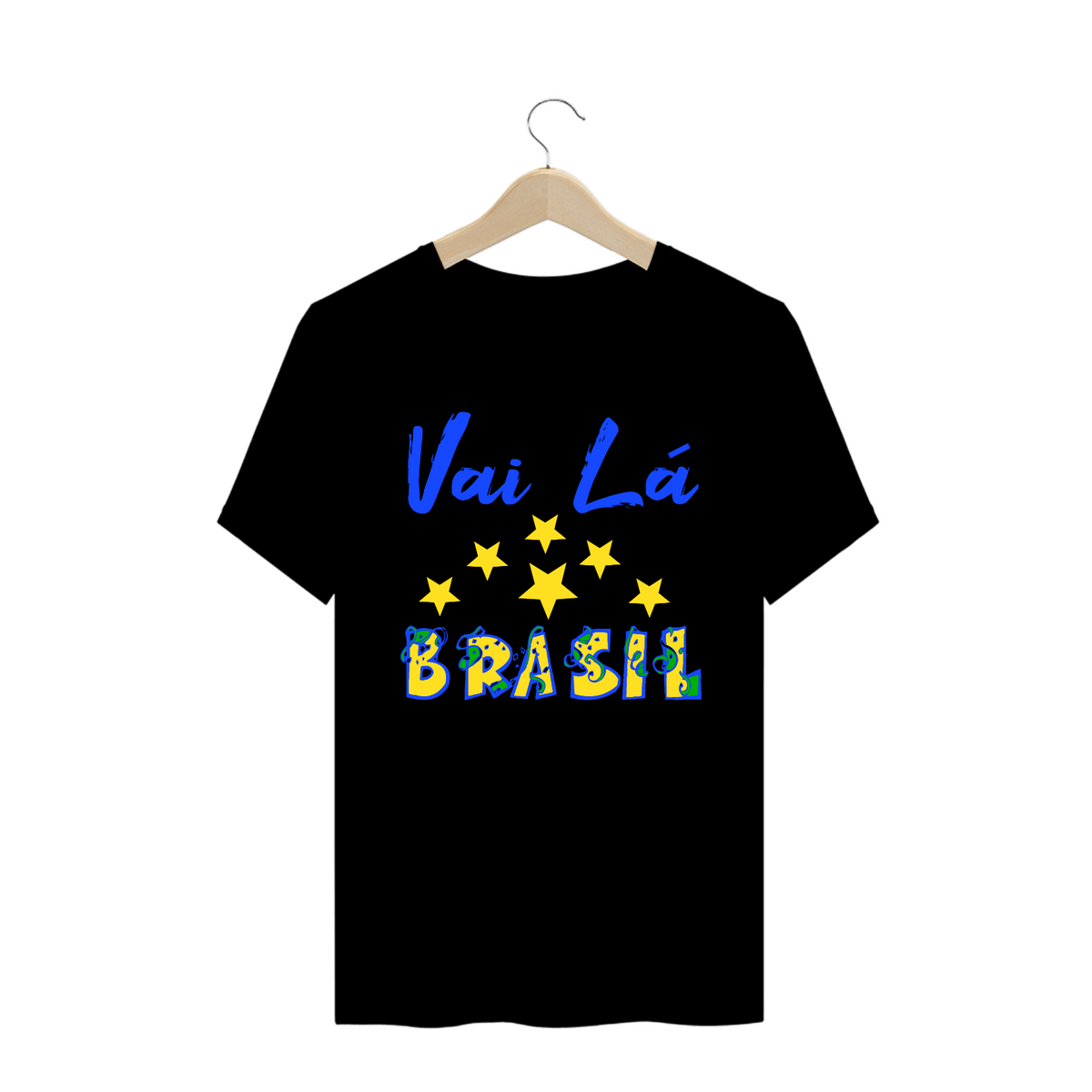 Nome do produto: Camiseta frase Vai lá Brasil