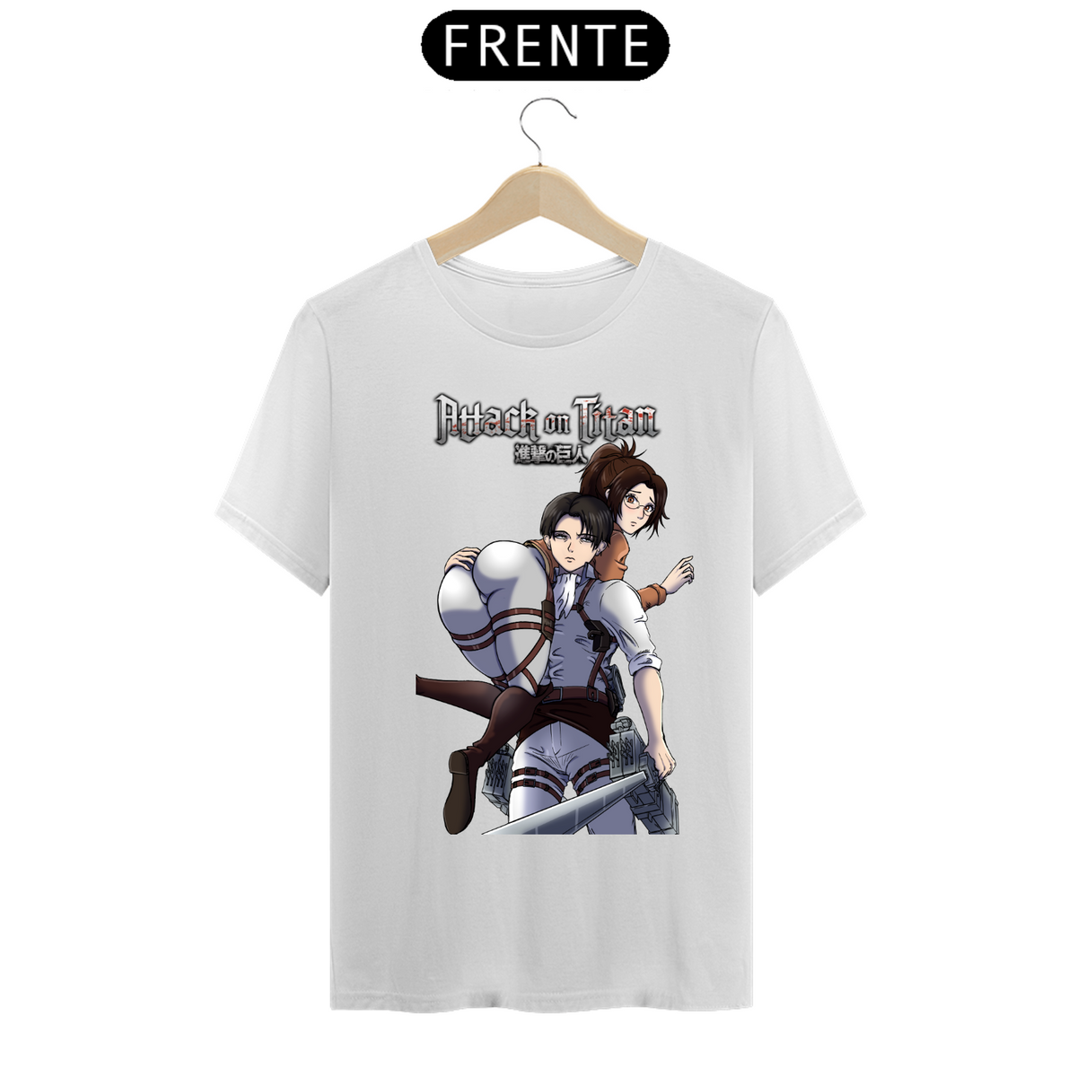 Nome do produto: Camiseta - Levi & Hange (Attack on Titan)