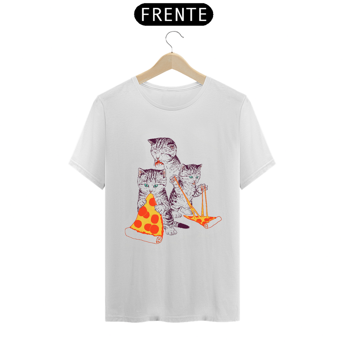 Nome do produto: Camiseta - Pizza Kittens