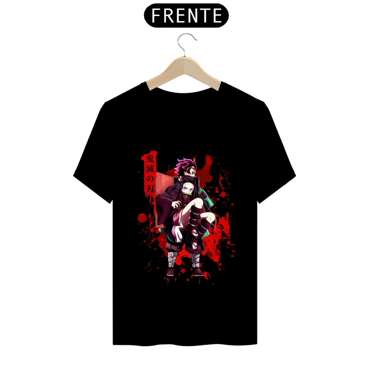 Nome do produto: Camiseta - Tanjiro & Nezuko (Attack on Titan)