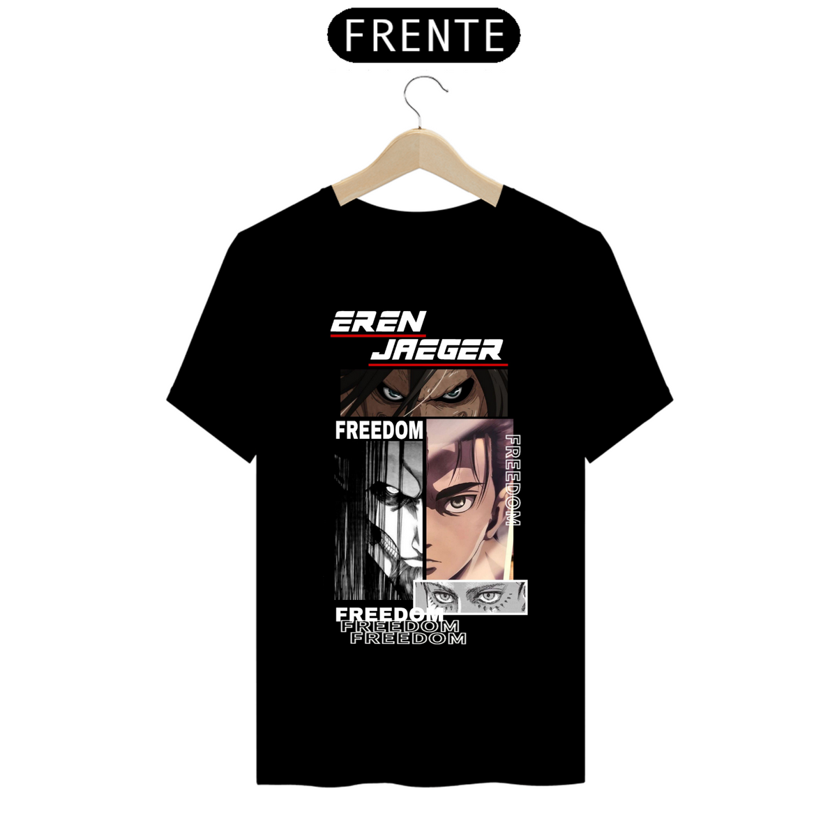 Nome do produto: Camiseta - Eren Yeager Freedom (Attack on Titan)