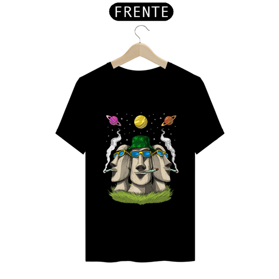 Camiseta - Hippie Stoner Moai Heads