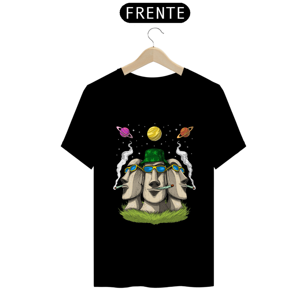 Nome do produto: Camiseta - Hippie Stoner Moai Heads