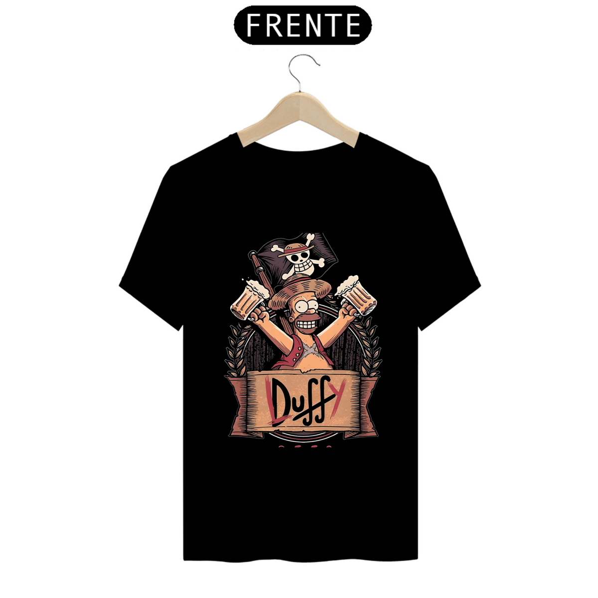 Nome do produto: Camiseta - Duffy (Simpsons x One Piece)