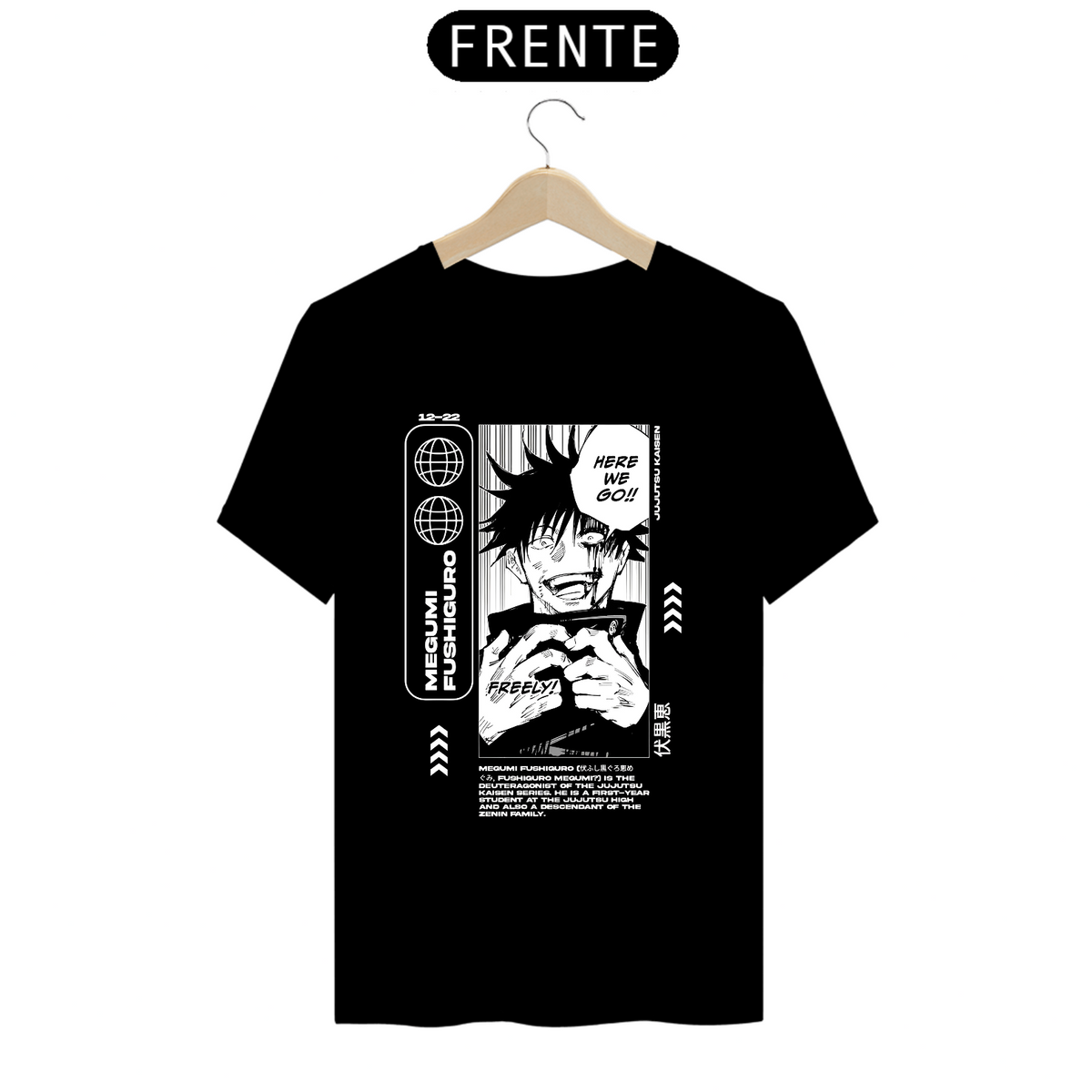 Nome do produto: Camiseta - Megumi Fushiguro (Jujutsu Kaisen)