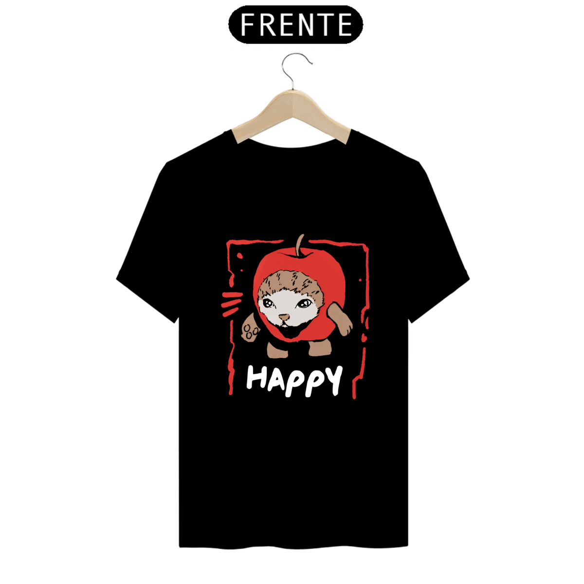 Nome do produto: Camiseta - Happy Apple Cat